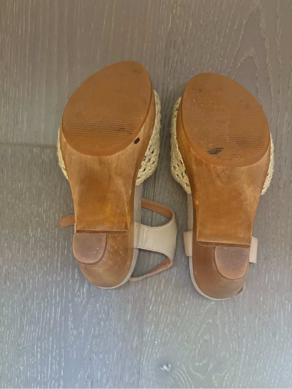 Women’s Vintage Cream Crochet T-Strap Platform Sandals - Picture 7 of 7